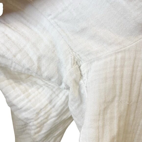 ASOS Curve 24 Wide Leg Beach‎ Pant Pull On White Gauzy Cotton Boho High Rise - Picture 4 of 7